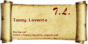 Tassy Levente névjegykártya